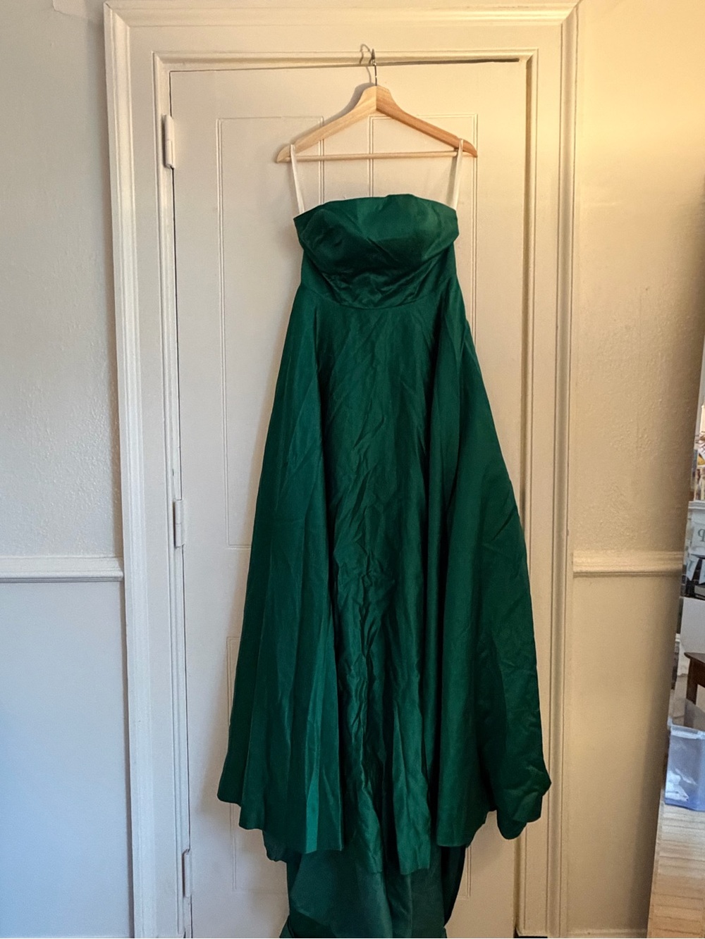Emerald Strapless Evening Gown